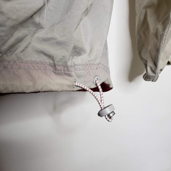 Nike Men's Windbreaker Jacket XL Gray Red Swoosh Nylon Half Zip White Label - Picture 5 of 11